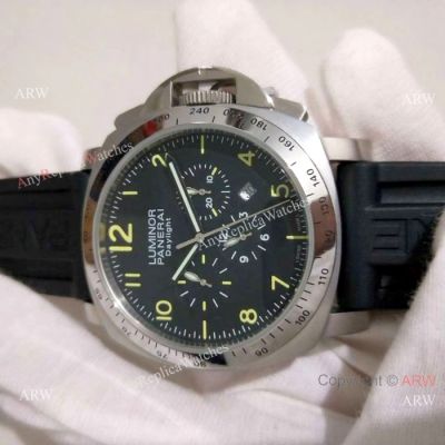 Copy Officine Panerai Firenze 1860 Automatic Watch SS Black Rubber Strap